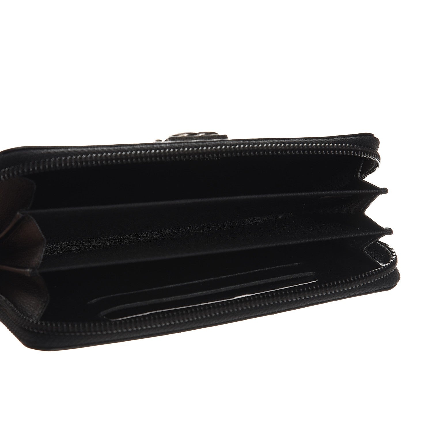Chanel Lambskin Quilted Small Boy Zip Around Wallet Black 5 of 9
