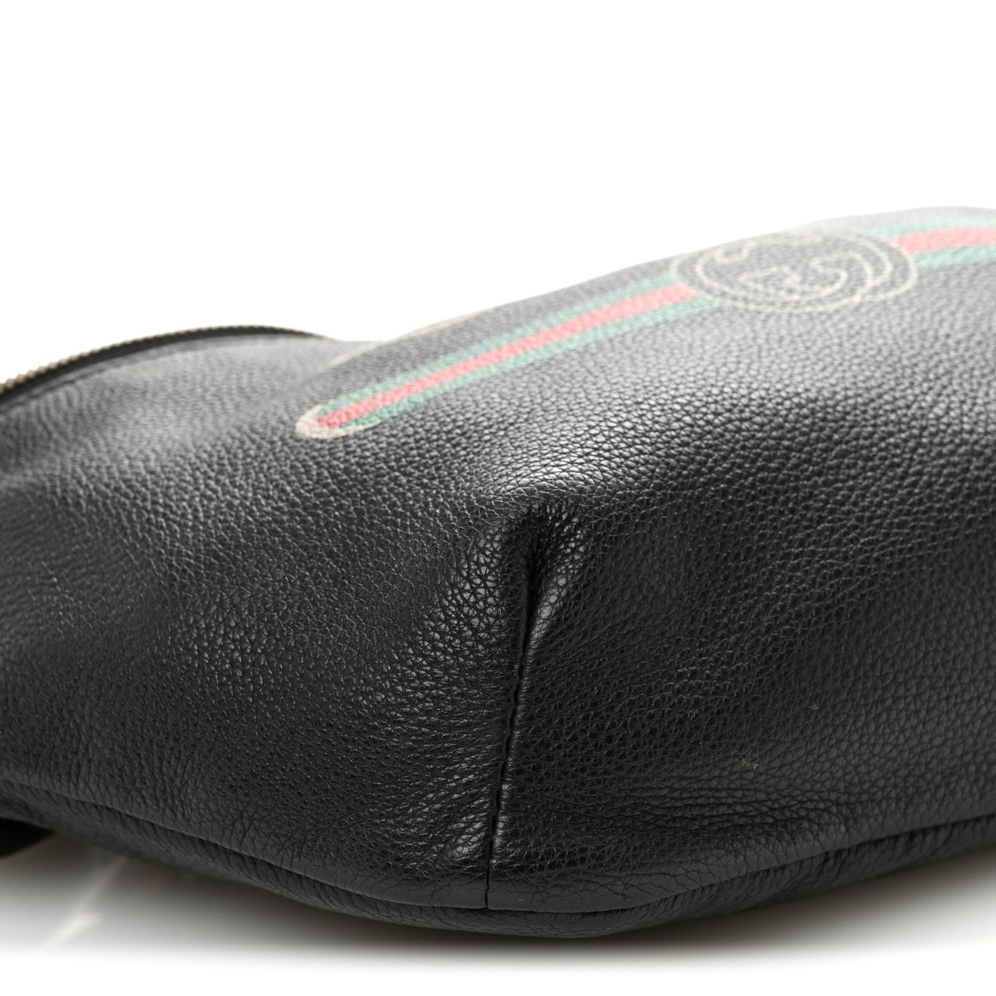 Grained Calfskin Logo Belt Bag Black