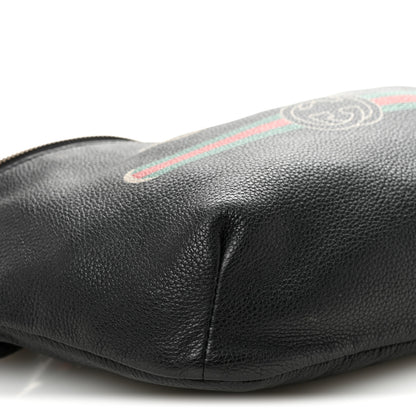 Gucci Grained Calfskin Logo Belt Bag Black 9 of 10