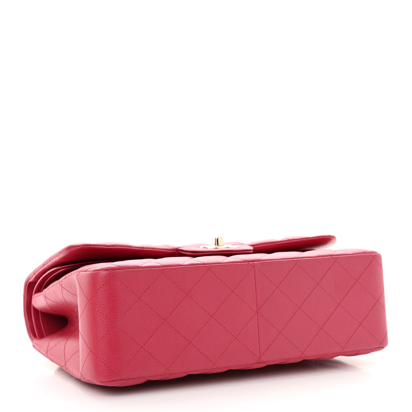 Caviar Quilted Jumbo Double Flap Dark Pink