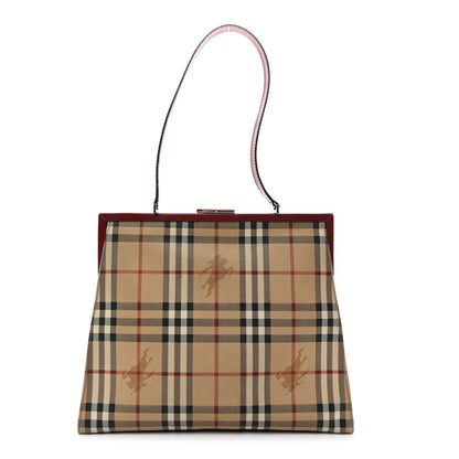 Burberry Haymarket Check Shoulder Bag Red 1 of 14