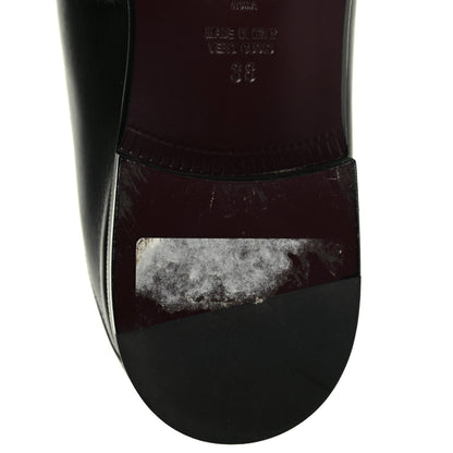 Fendi Vitello Shearling Mink Slip On Loafers 38 Black 10 of 13