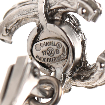 Chanel Baguette Crystal Pearl CC Drop Earrings Silver Black 4 of 4