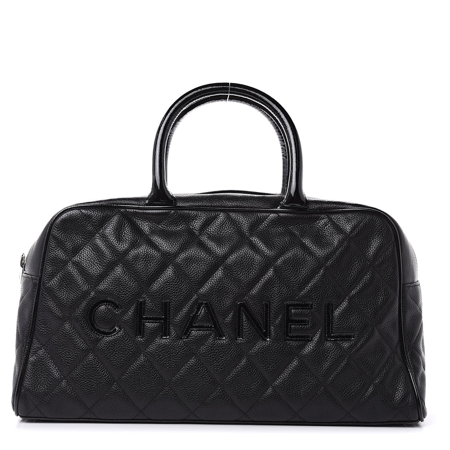 Chanel Caviar Patent Quilted Large Bowler Black 1 of 15