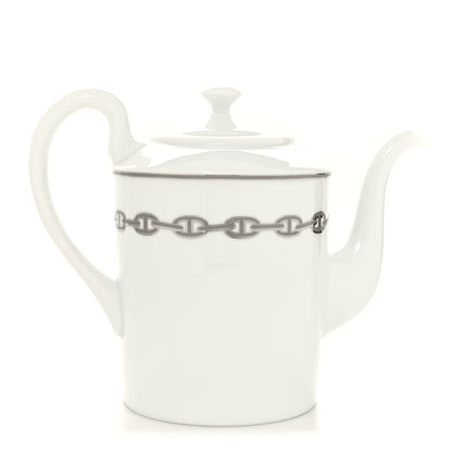 Hermes Porcelain Chaine d' Ancre Platine Coffee/Tea Pot 3 of 7