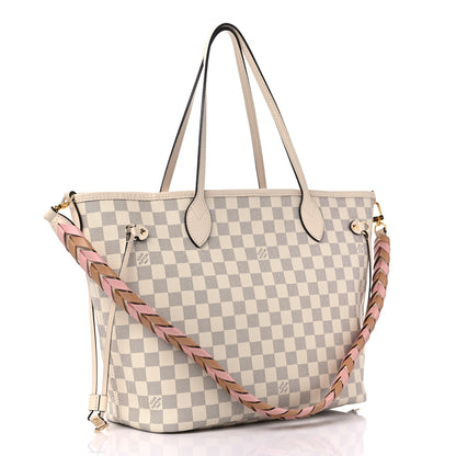 Louis Vuitton Damier Azur Braided Neverfull MM Pink 4 of 13