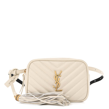 Saint Laurent Calfskin Matelasse Monogram Lou Belt Bag Ivory 1 of 10