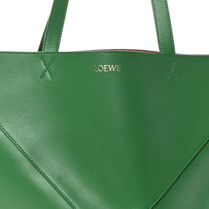 Loewe Shiny Calfskin Large Puzzle Fold Tote Tropical Green 6 of 8