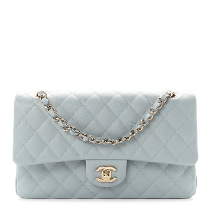 Chanel Caviar Quilted Medium Double Flap Light Blue 1 of 10
