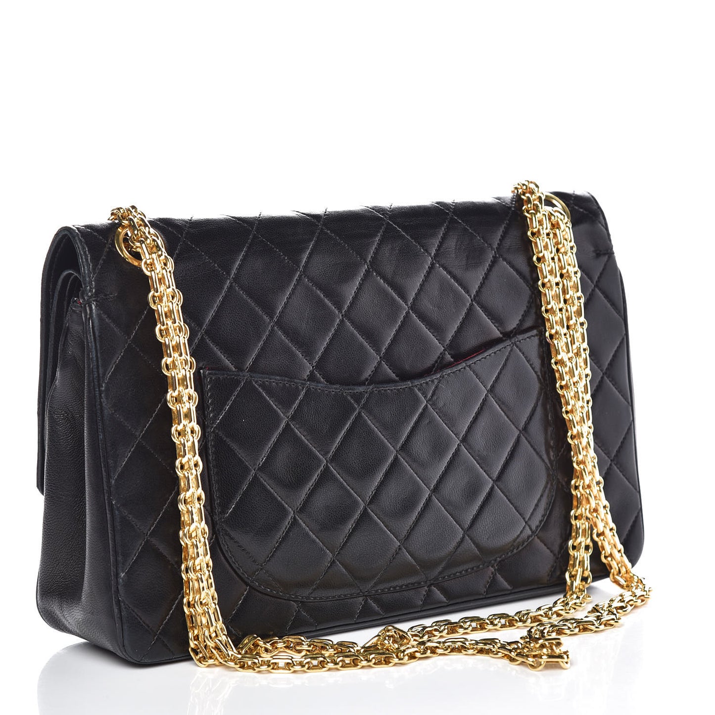 Lambskin Quilted Medium Double Flap Bijoux Chain Black