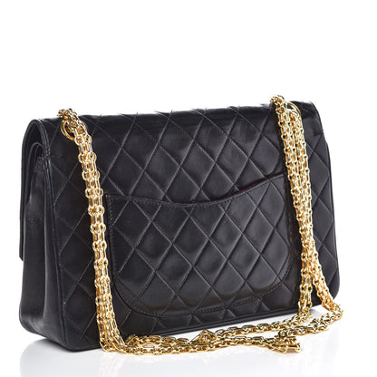 Chanel Lambskin Quilted Medium Double Flap Bijoux Chain Black 3 of 17