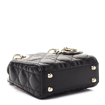 Christian Dior Lambskin Cannage Micro Lady Dior Black 4 of 10