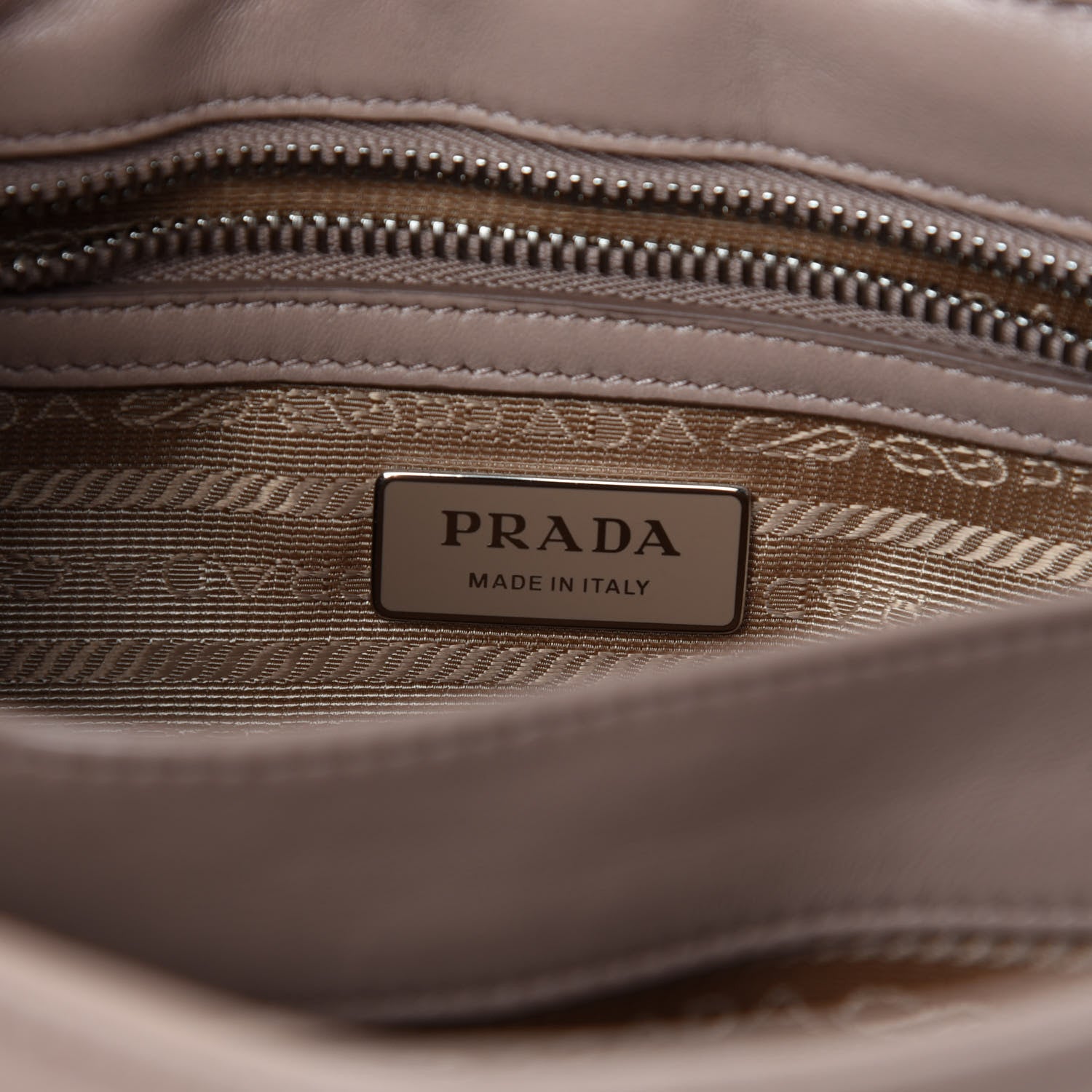 Prada Nappa Triangle Stitched Large Spectrum Bag Cipria 9 of 11