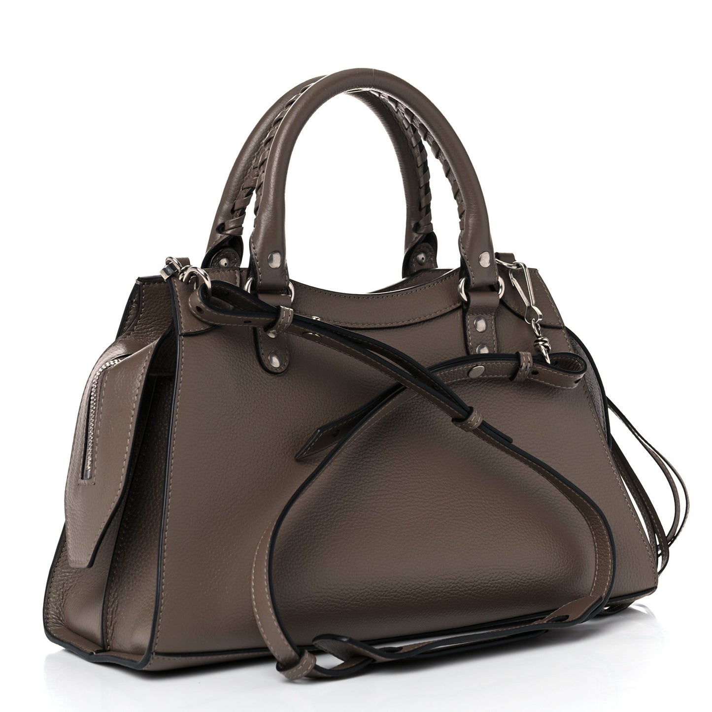 Grained Calfskin Neo Classic Silver Hardware S City Mink Grey