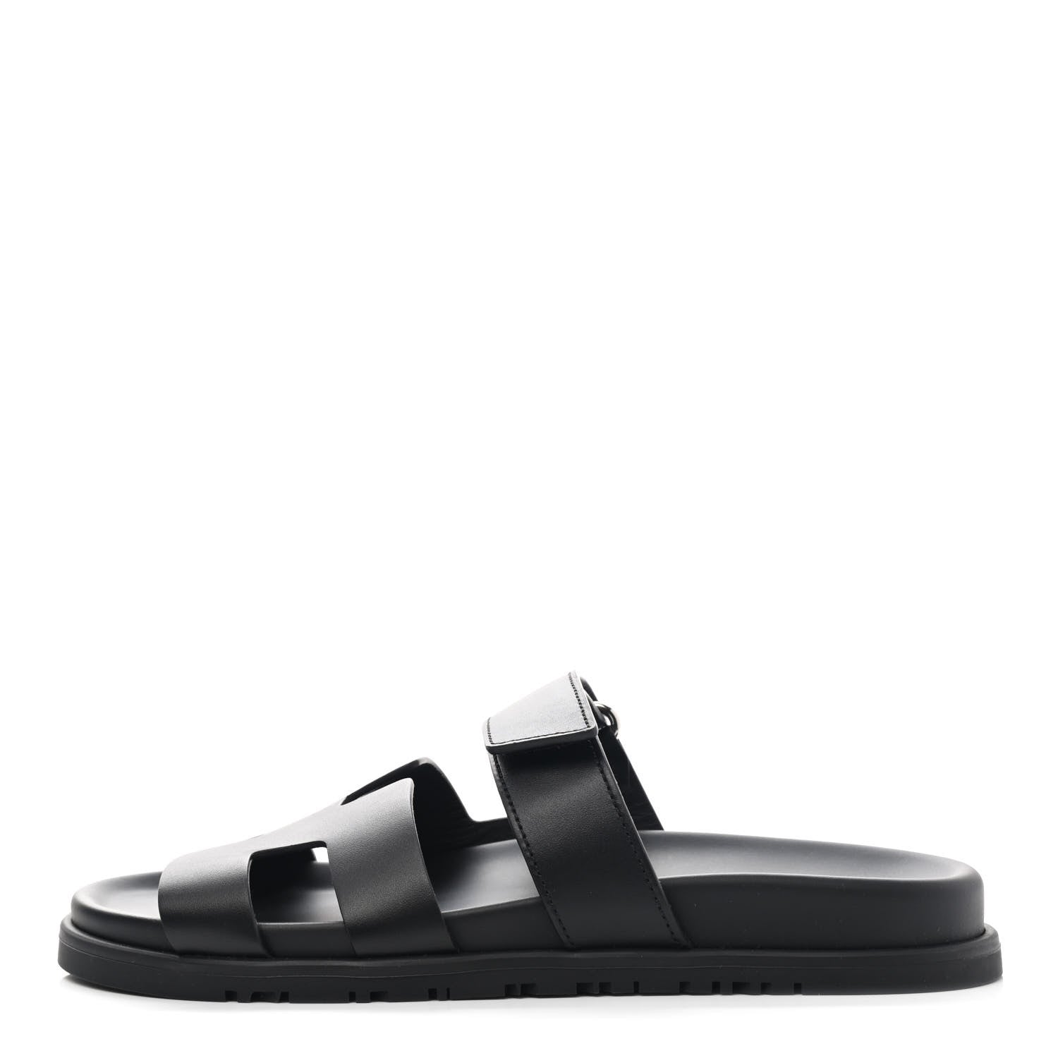 Hermes Calfskin Womens Chypre Sandals 38 Black 1 of 20
