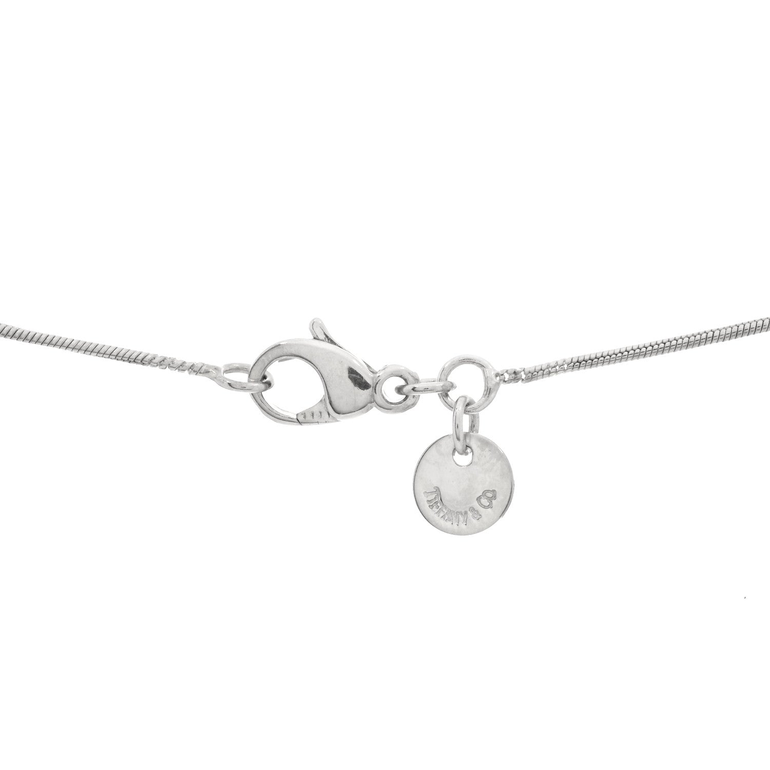 Tiffany Sterling Silver Flat Heart Pendant Necklace 3 of 3