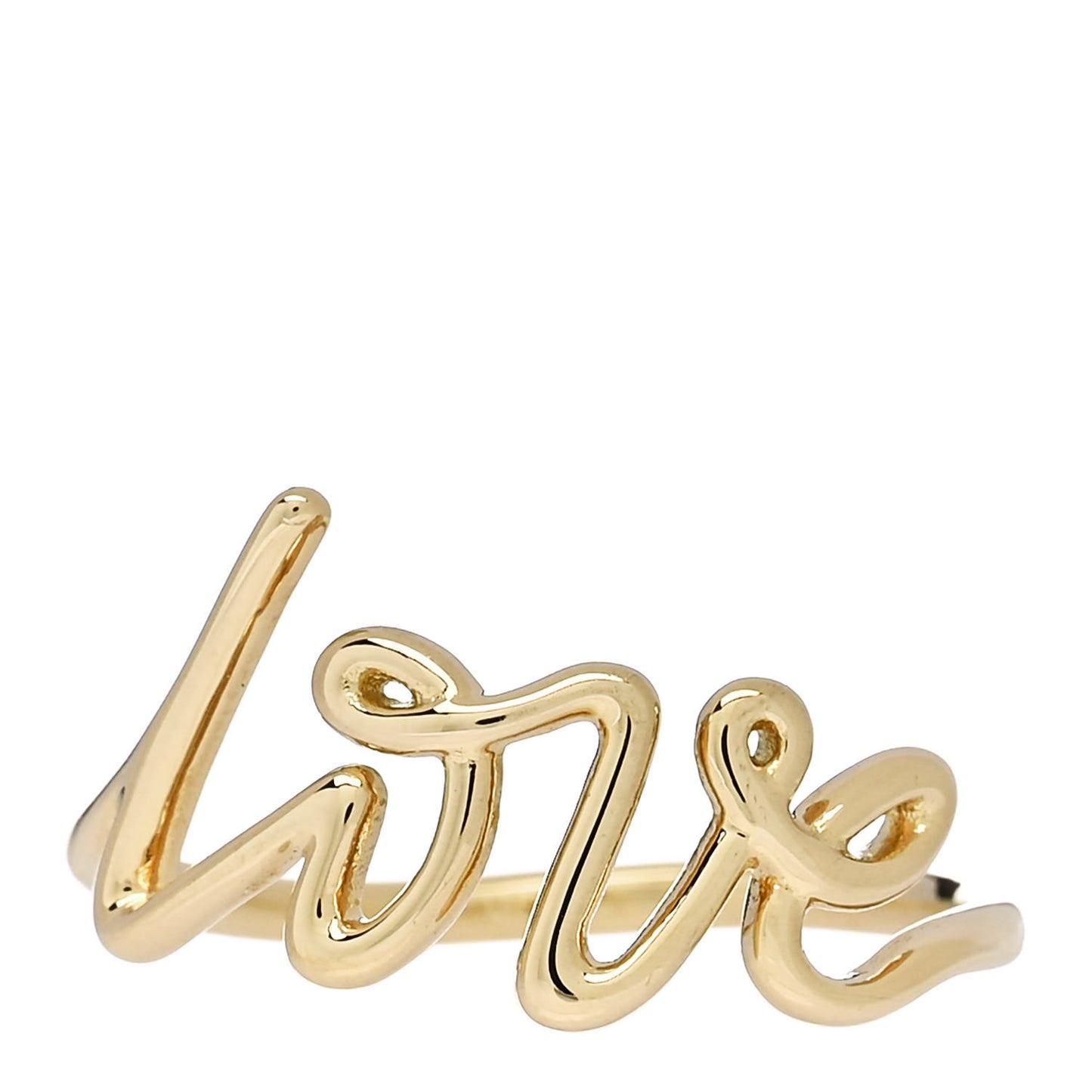 18K Yellow Gold Paloma's Graffiti Love Ring 56 7.5