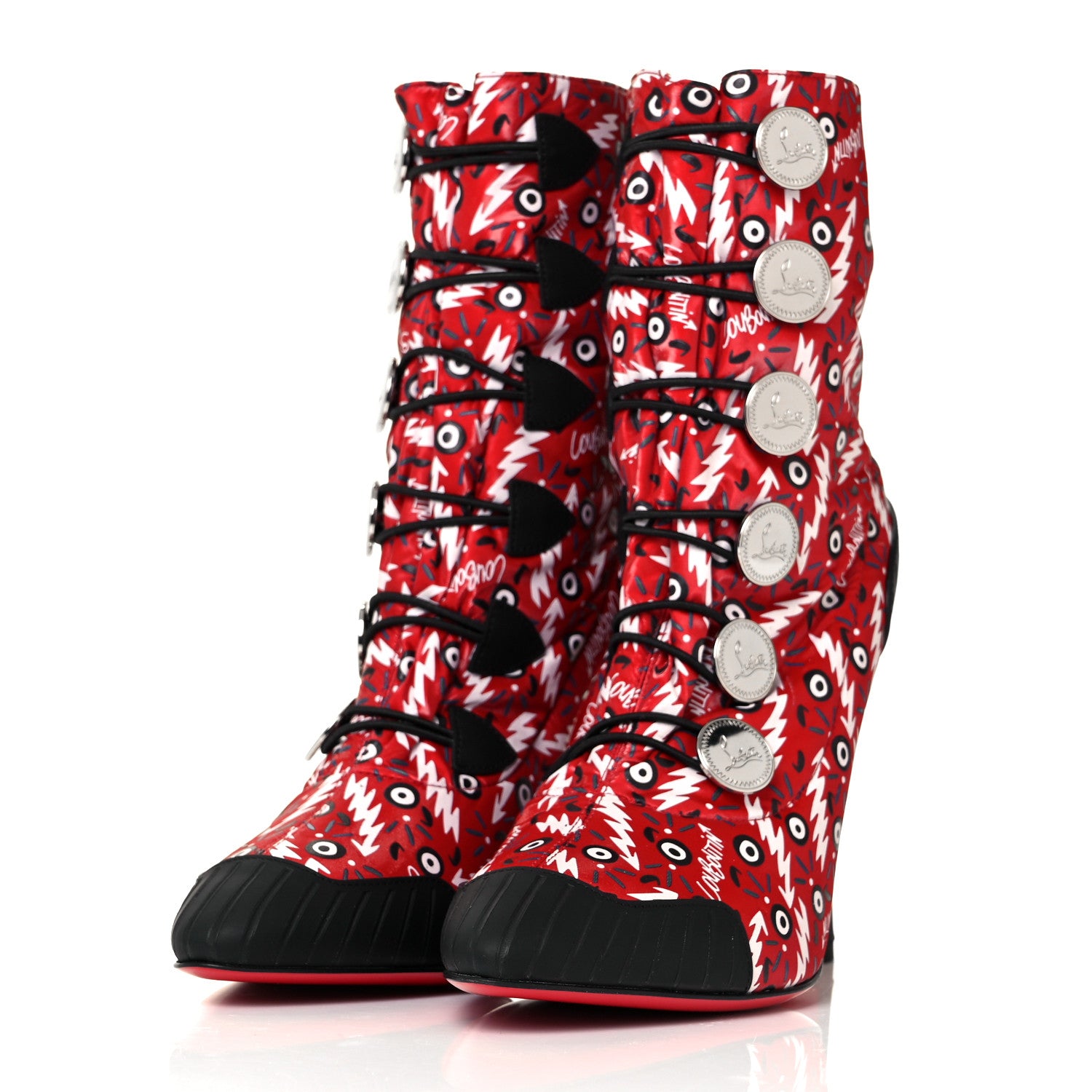 Christian Louboutin Gomme Ginzana Doudoune 100 Ankle Boots 36 Loubi Black 3 of 7