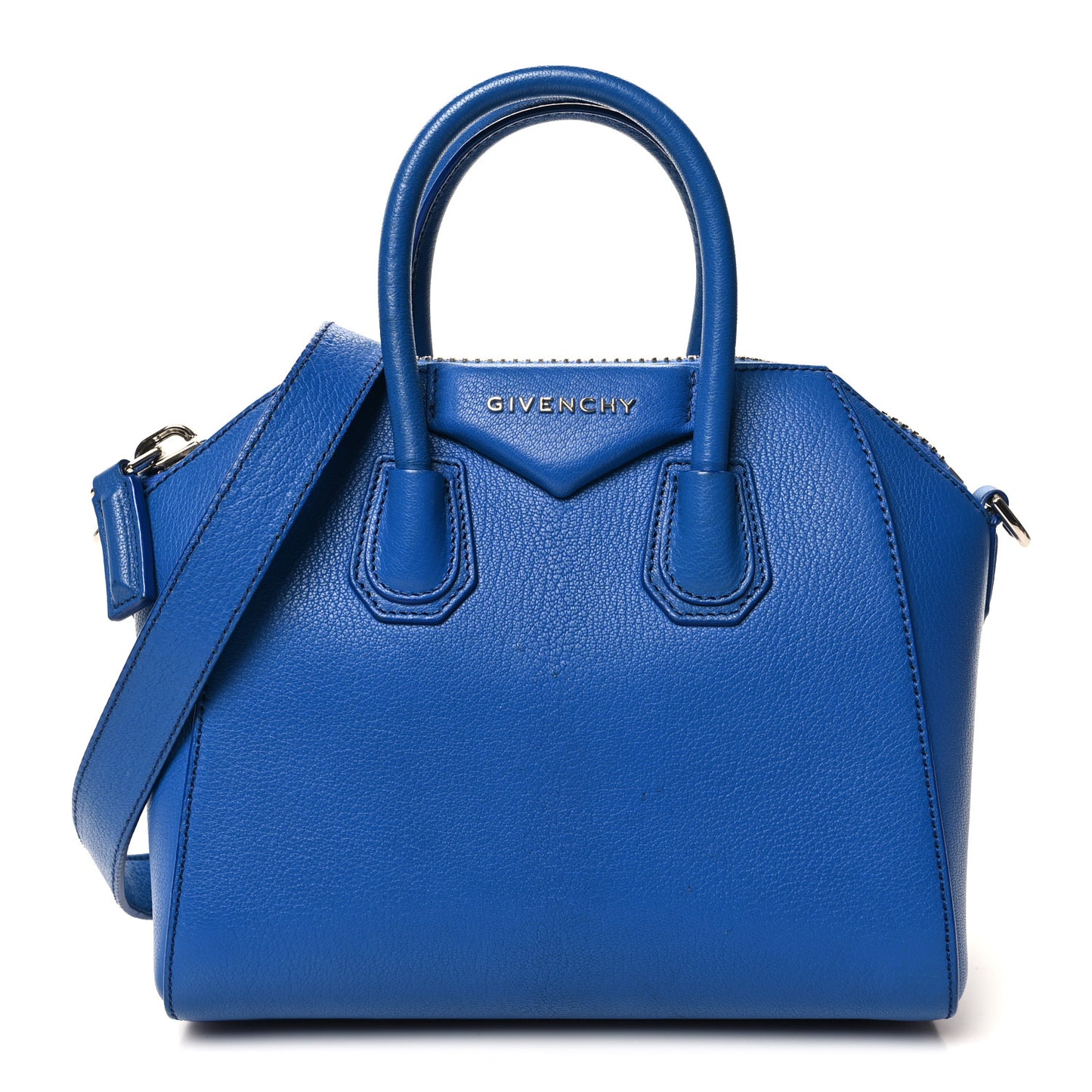 Sugar Goatskin Mini Antigona Persian Blue