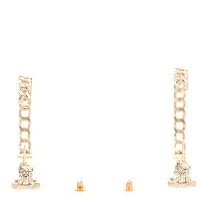 Chanel Crystal CC Vendome Hoop Earrings Gold 3 of 5