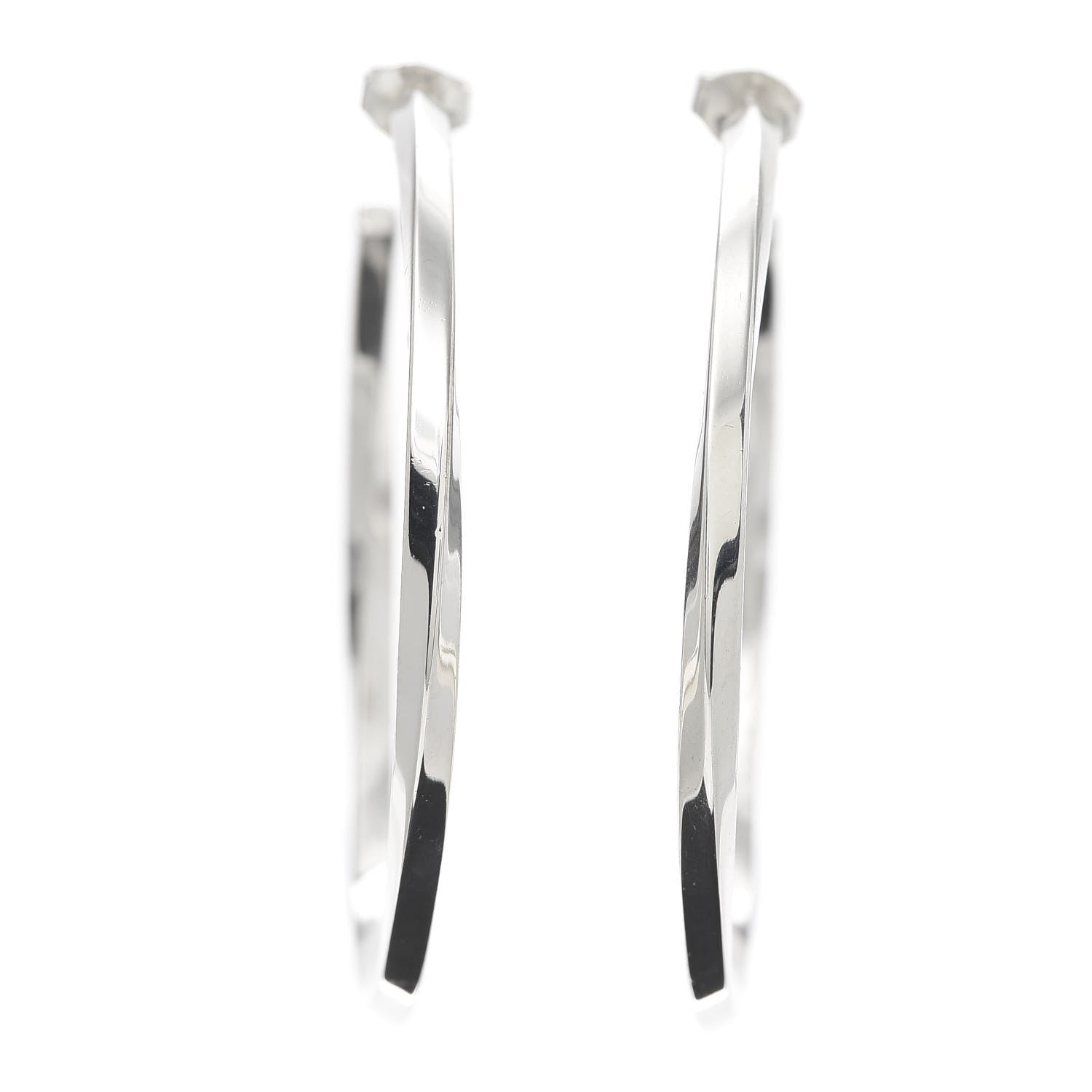 Tiffany Sterling Silver Large Twist Hoop Earrings 1 of 4