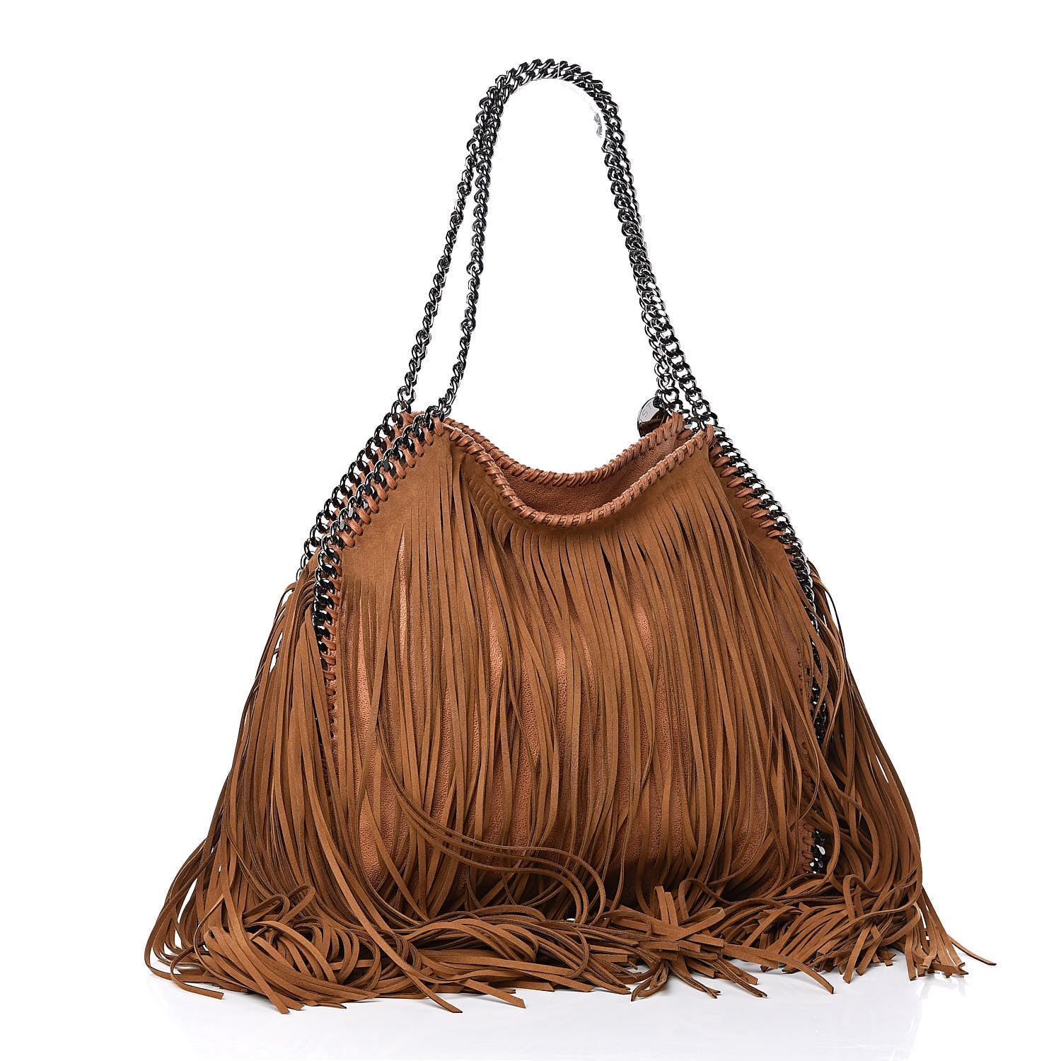 Stella McCartney Eco Suede Fringe Small Falabella Tote Tan 3 of 7