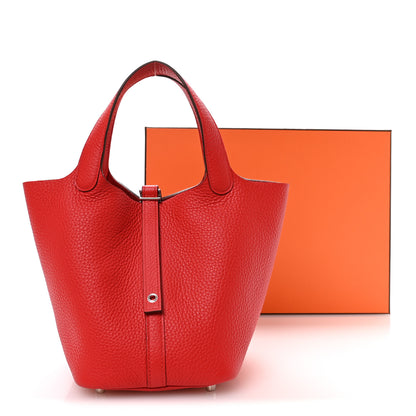 Hermes Taurillon Clemence Picotin Lock 18 PM Rouge de Coeur 12 of 12