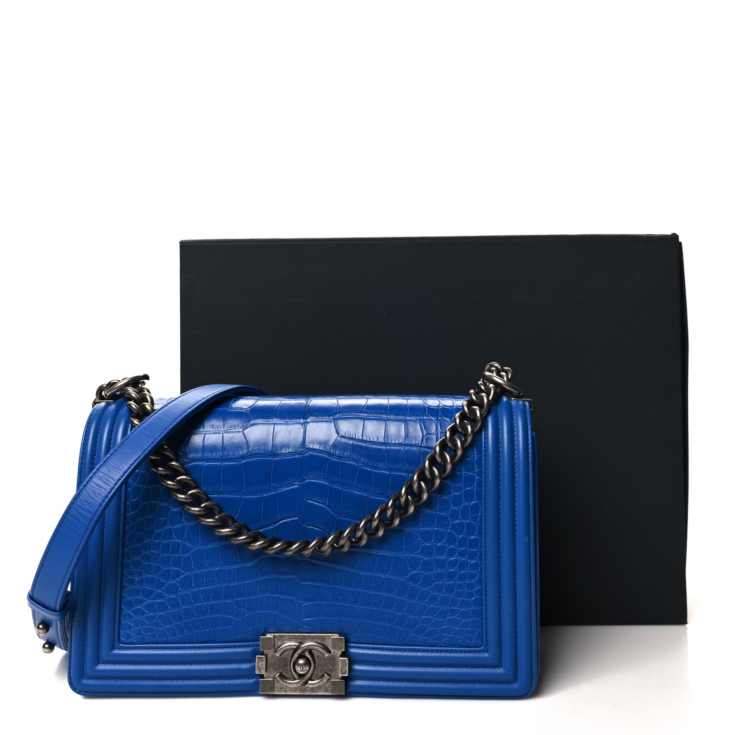 Chanel Alligator New Medium Boy Flap Blue 11 of 11