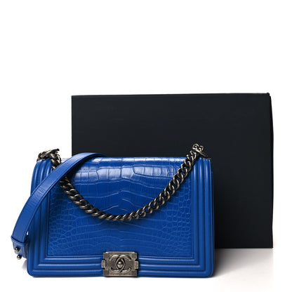 Chanel Alligator New Medium Boy Flap Blue 11 of 11