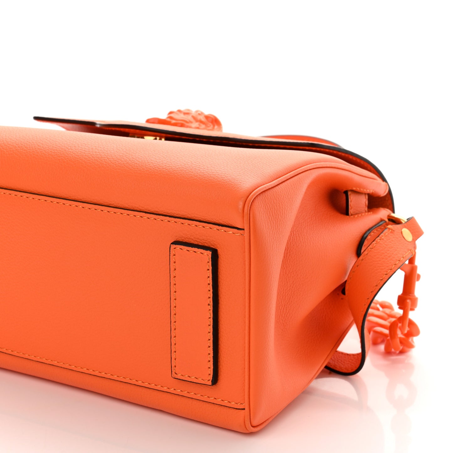 Grained Calfskin Medium La Medusa Bag Orange