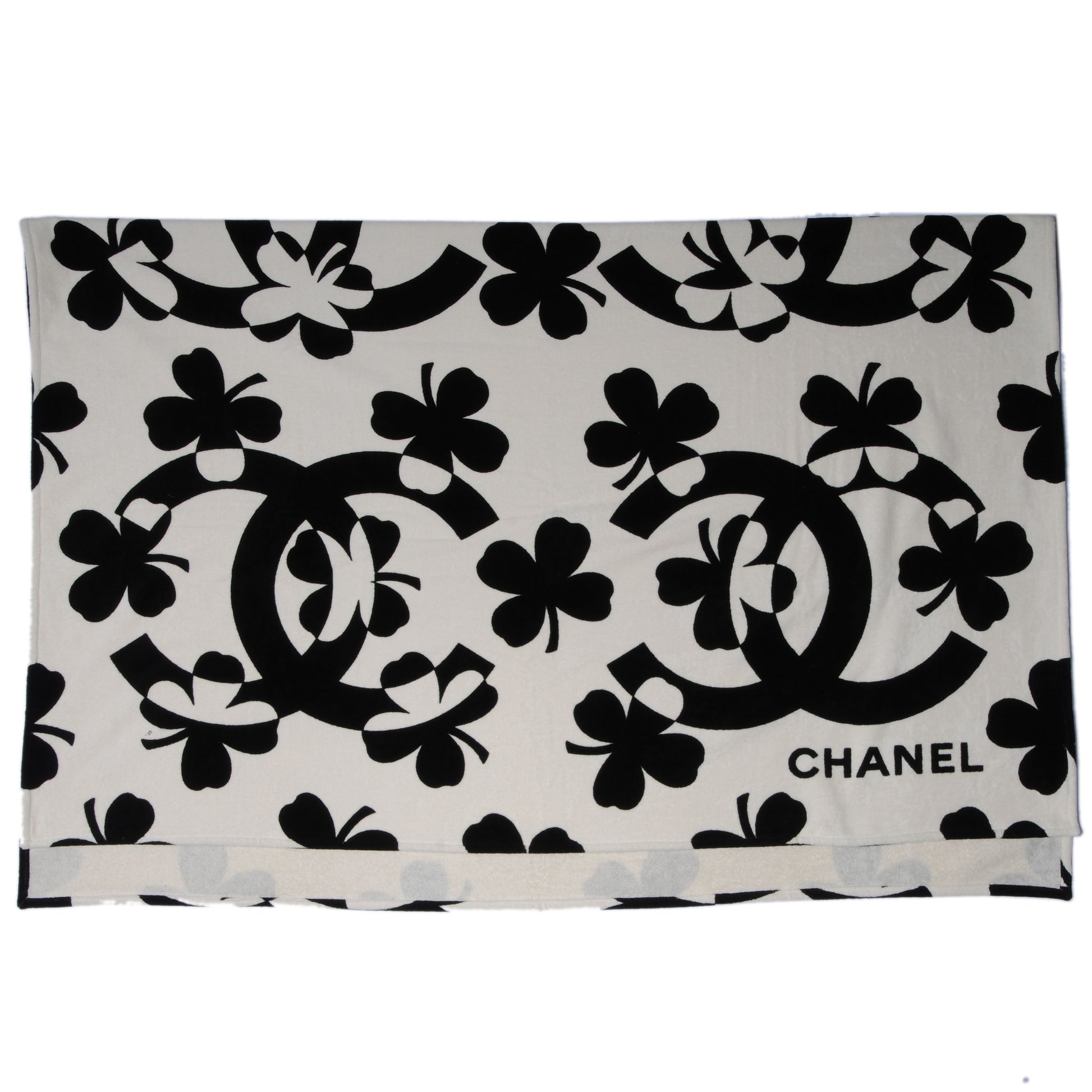 Chanel Cotton Clover Beach Towel Black/White 2 of 5