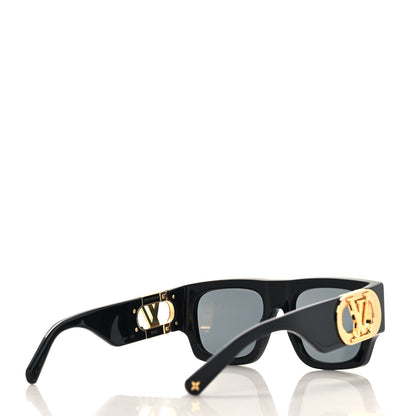 Louis Vuitton Acetate LV Link Square Sunglasses Z1478E Black 4 of 6