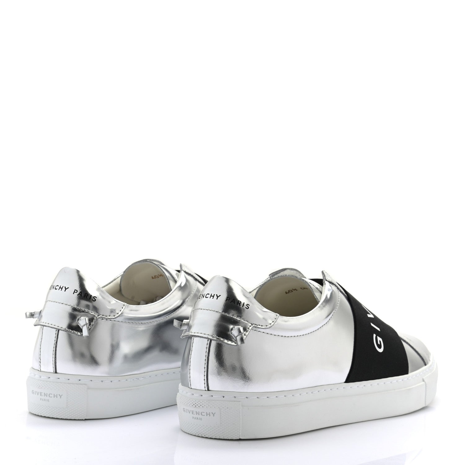 Givenchy Calfskin Band Logo Womens Urban Street Sneakers 40.5 Silvery 4 of 8