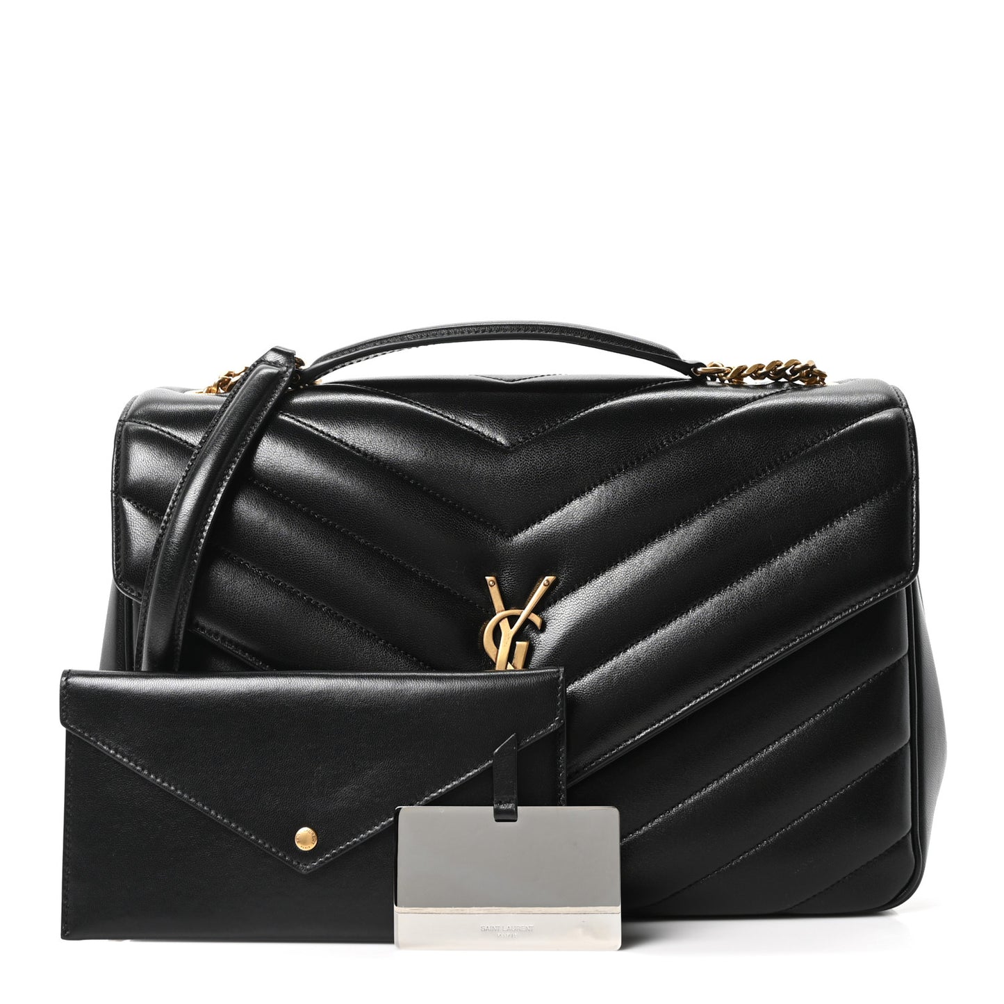 Lambskin Chevron Quilted Large LouLou Black