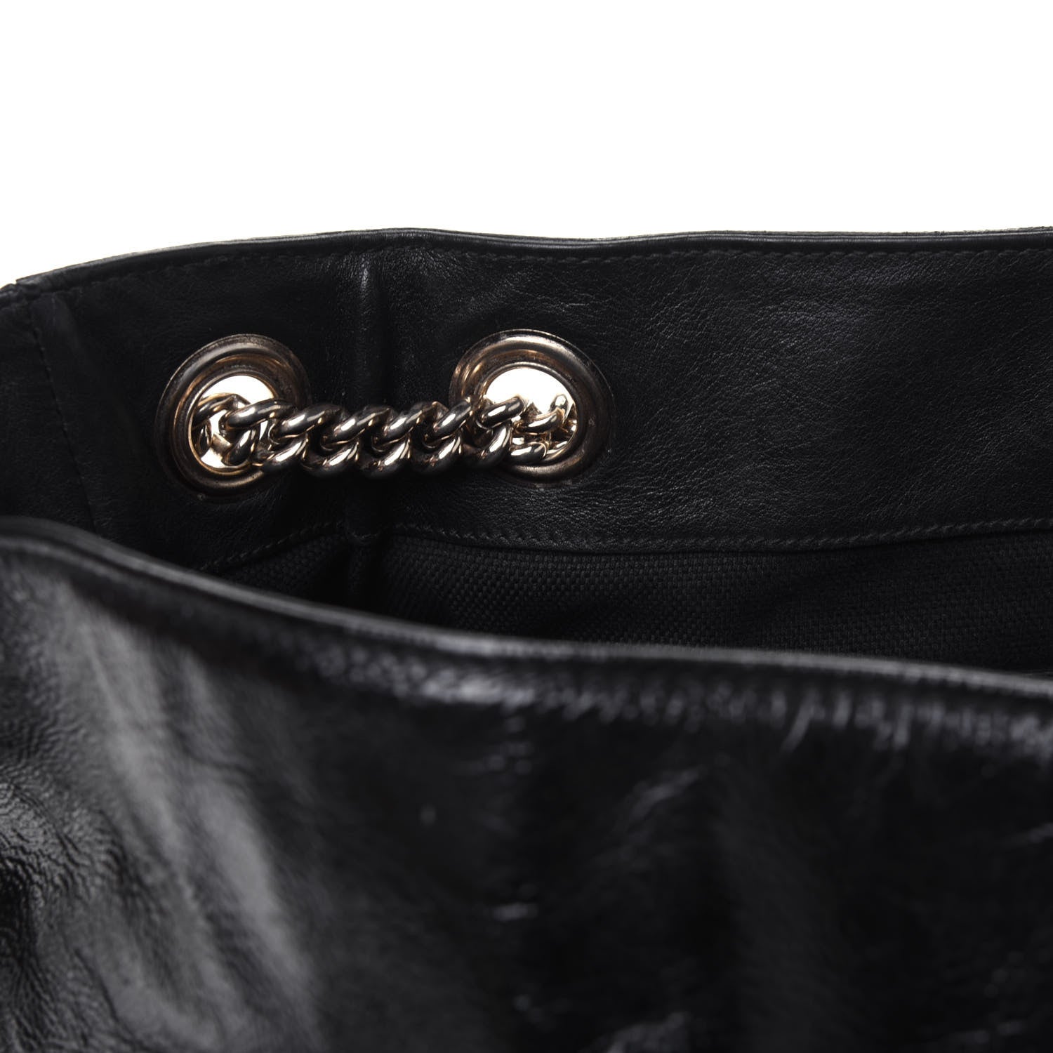 Gucci Patent Medium Soho Chain Shoulder Bag Black 12 of 21