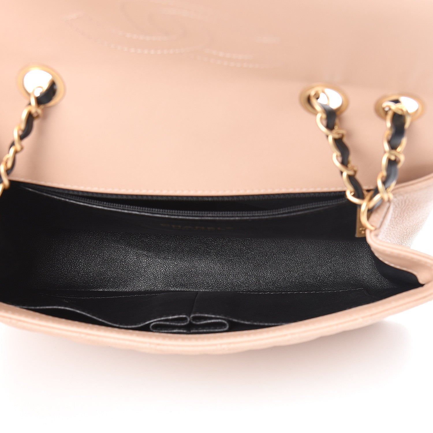 Chanel Caviar Quilted Medium CC Filigree Flap Beige Black 5 of 12