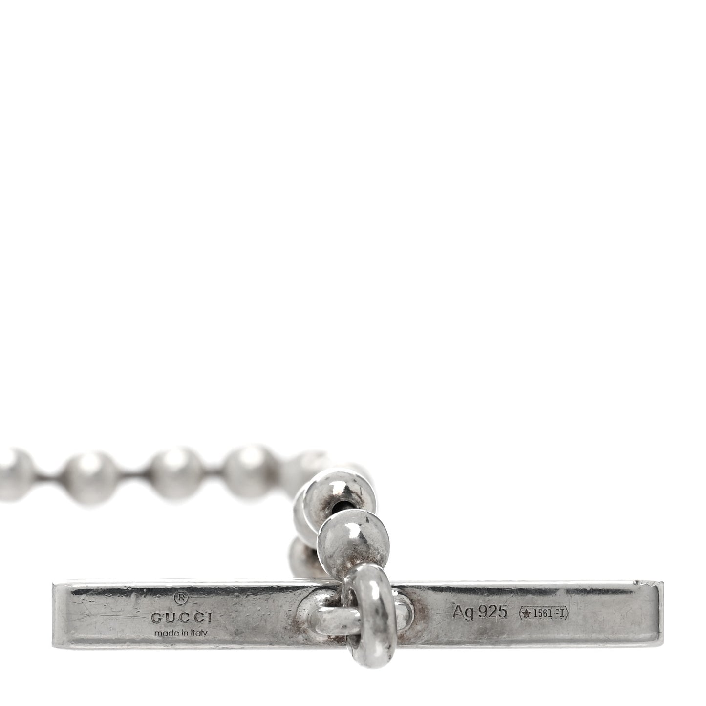 Sterling Silver Interlocking G Brit Toggle Necklace