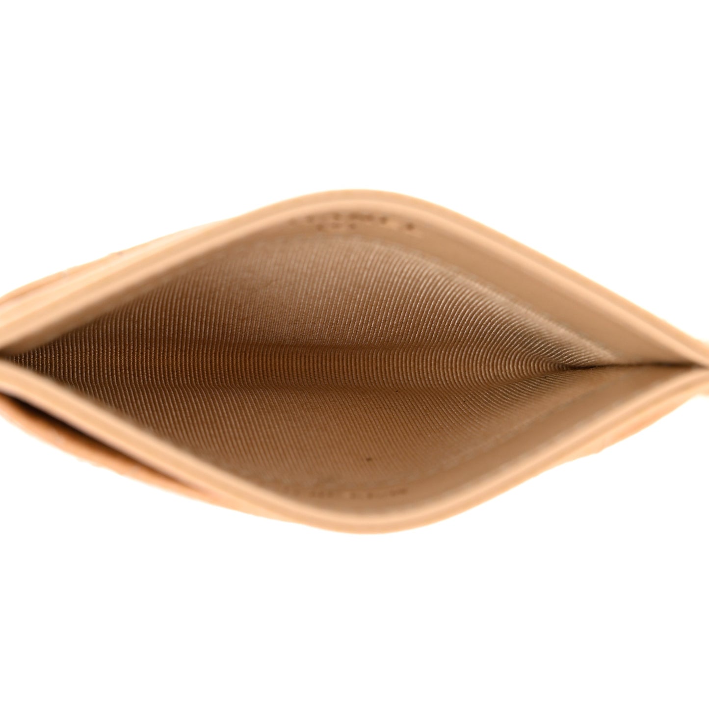 Caviar Quilted Card Holder Beige