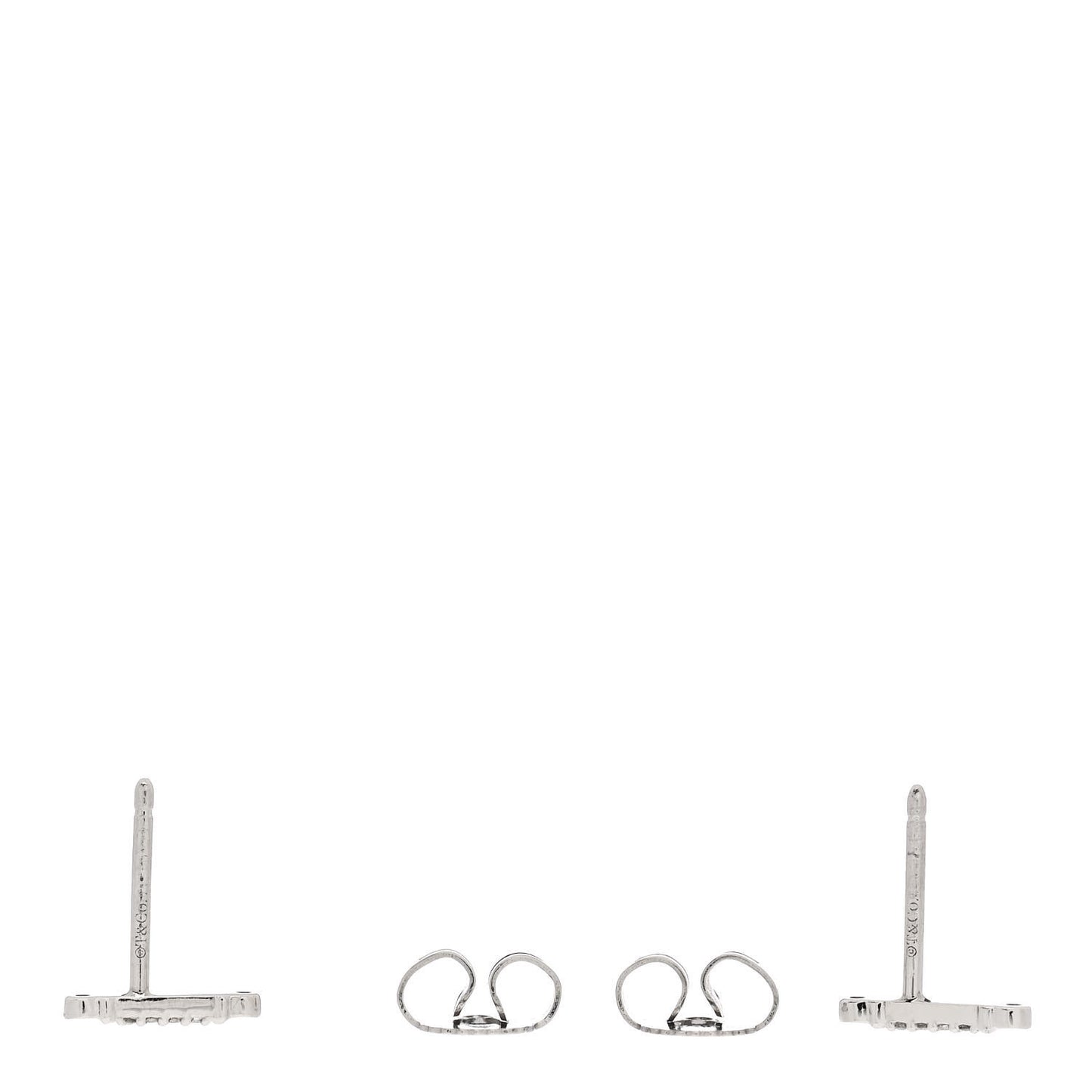 Platinum Diamond Fleur de Lis Key Bar Earrings