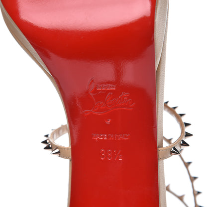 Christian Louboutin Kid Choca Spikes 100 Sandals 38.5 Nude Light Gold 7 of 9