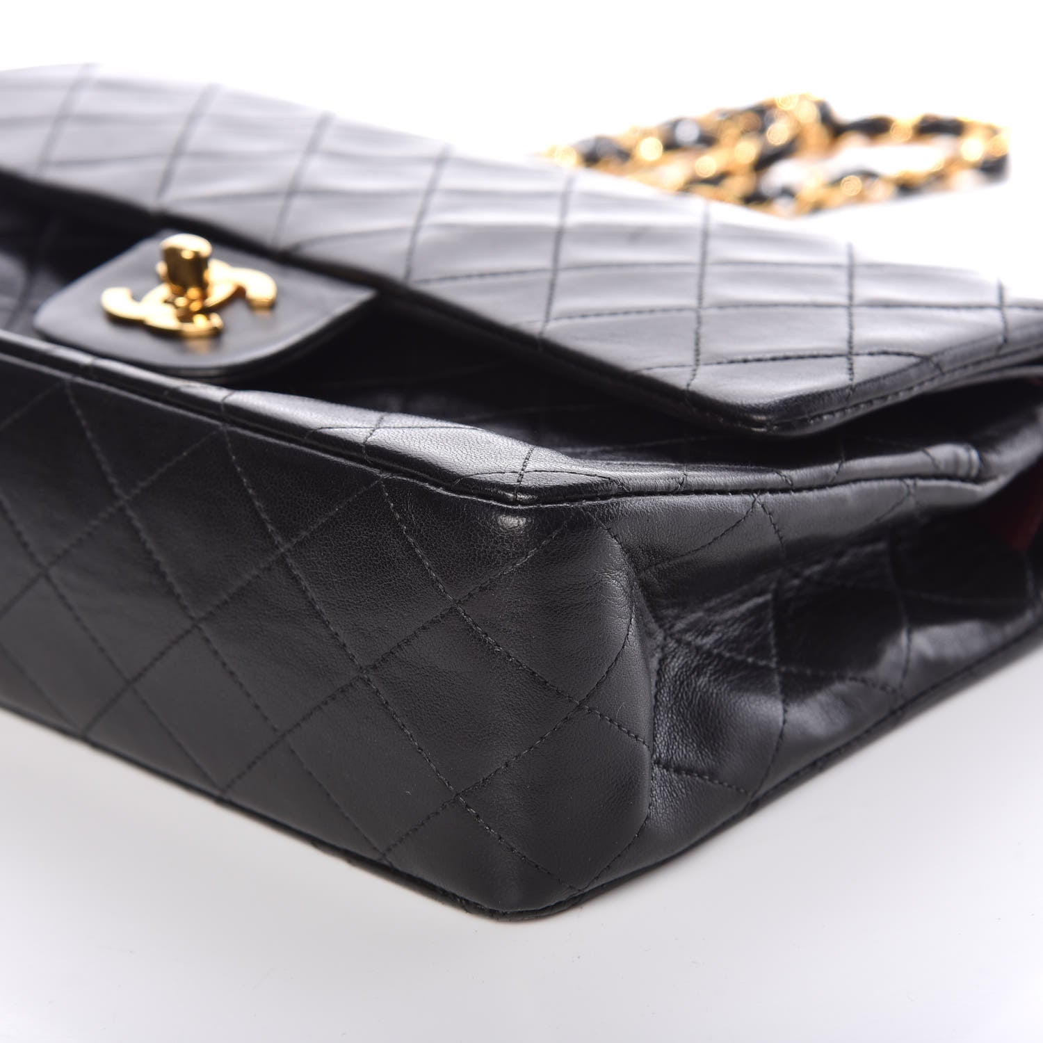 Chanel Lambskin Quilted Medium Double Flap Black 9 of 9
