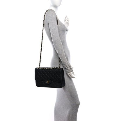 Chanel Caviar Quilted Jumbo Double Flap Black 2 of 11