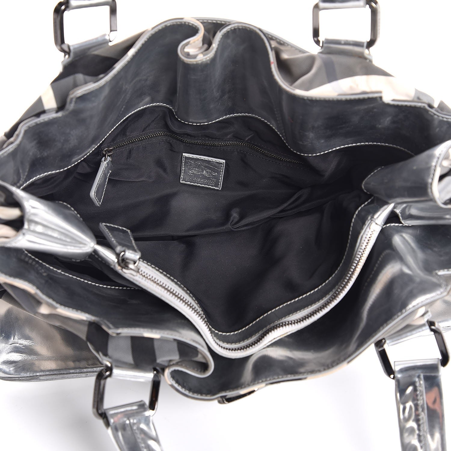 Burberry Nylon Beat Check Lowry Silver 5 of 27