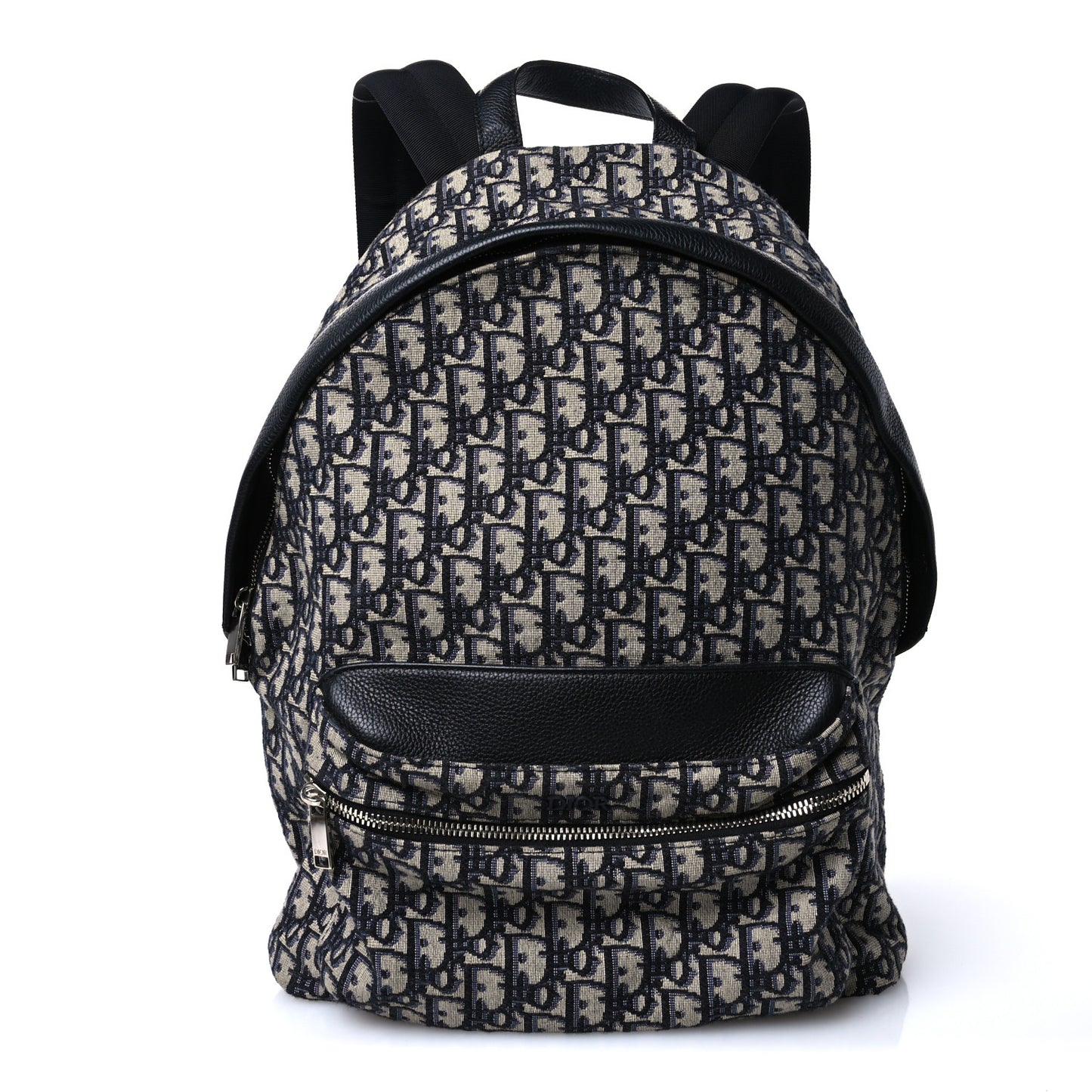 Oblique Calfskin Rider Backpack Beige Black