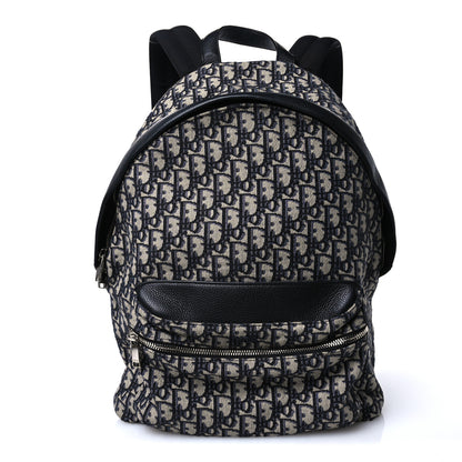Christian Dior Oblique Calfskin Rider Backpack Beige Black 1 of 9