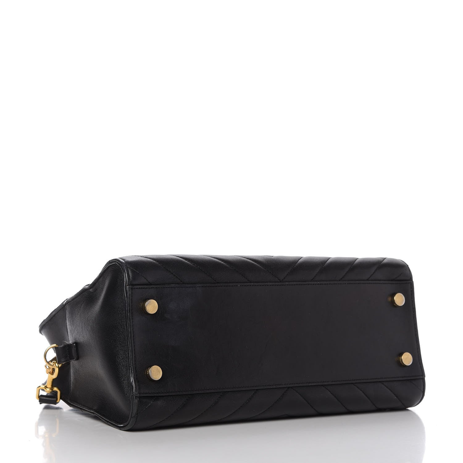 Saint Laurent Calfskin Matelasse Chevron Small Monogram Cabas Black 4 of 11