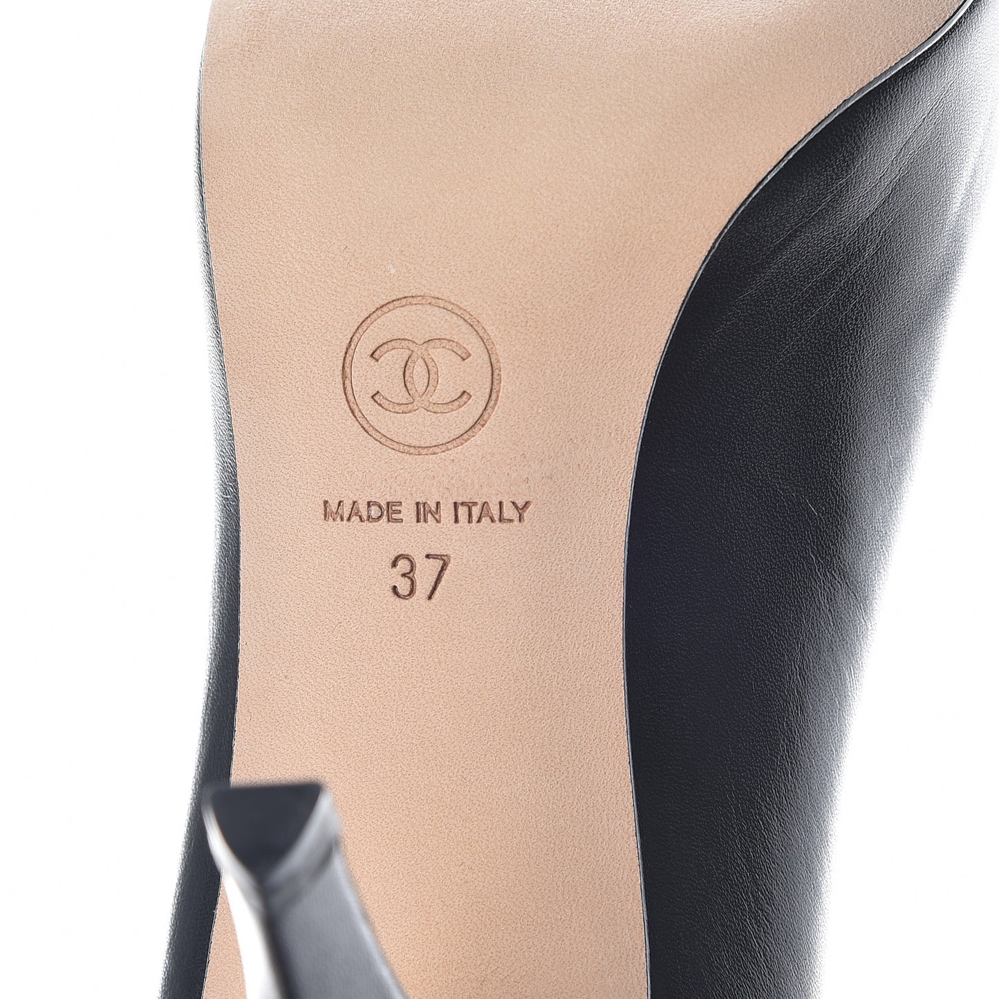 Lambskin Crystal CC Pumps 37 Black
