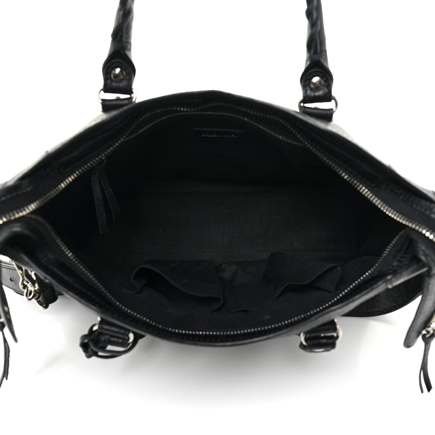 Chevre Silver Metallic Edge Hardware S City Black