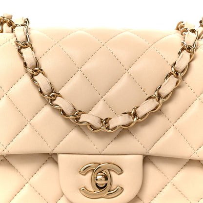 Chanel Lambskin Quilted Mini Square Flap Beige 9 of 12