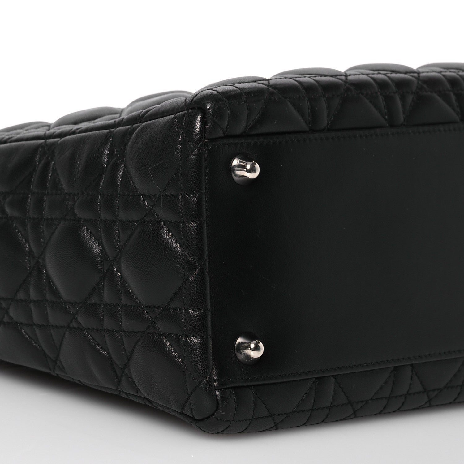 Christian Dior Lambskin Cannage Large Lady Dior Black 9 of 15